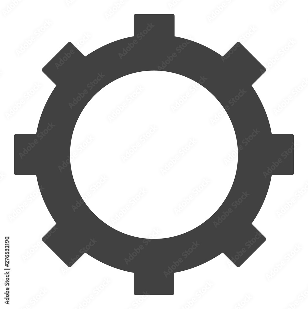 Cog raster pictogram. Illustration contains flat cog iconic symbol isolated on a white background.