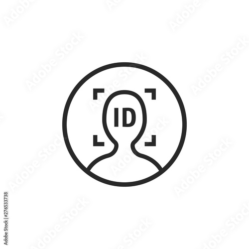 face id black thin line simple logo