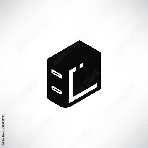 pc computer icon solid isometric design