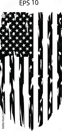 Distressed American US flag EPS 10	