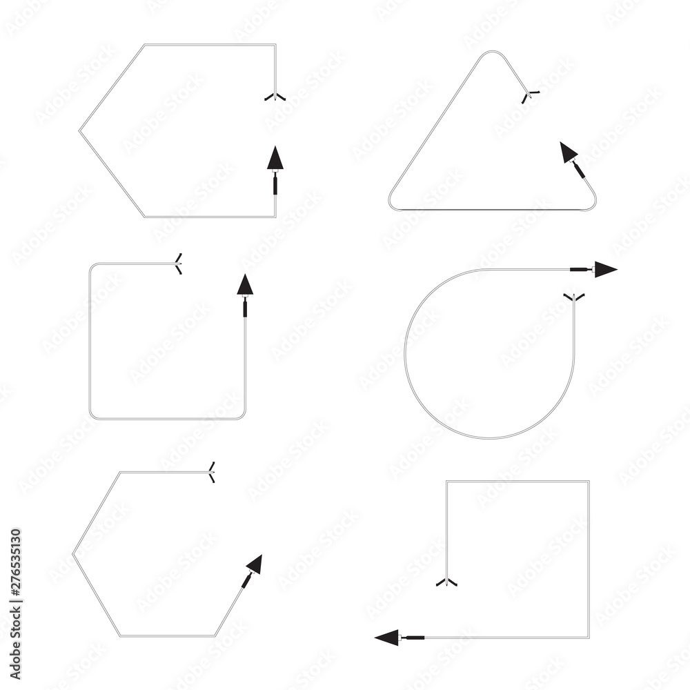 Naklejka premium thin line bow arrows illustration set