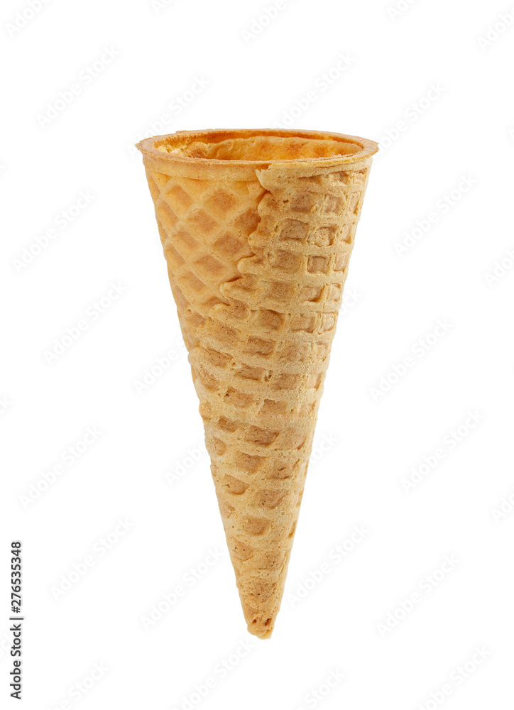 Empty waffle ice cream cone with smooth edge Empty waffle ice cream cone with smooth edge