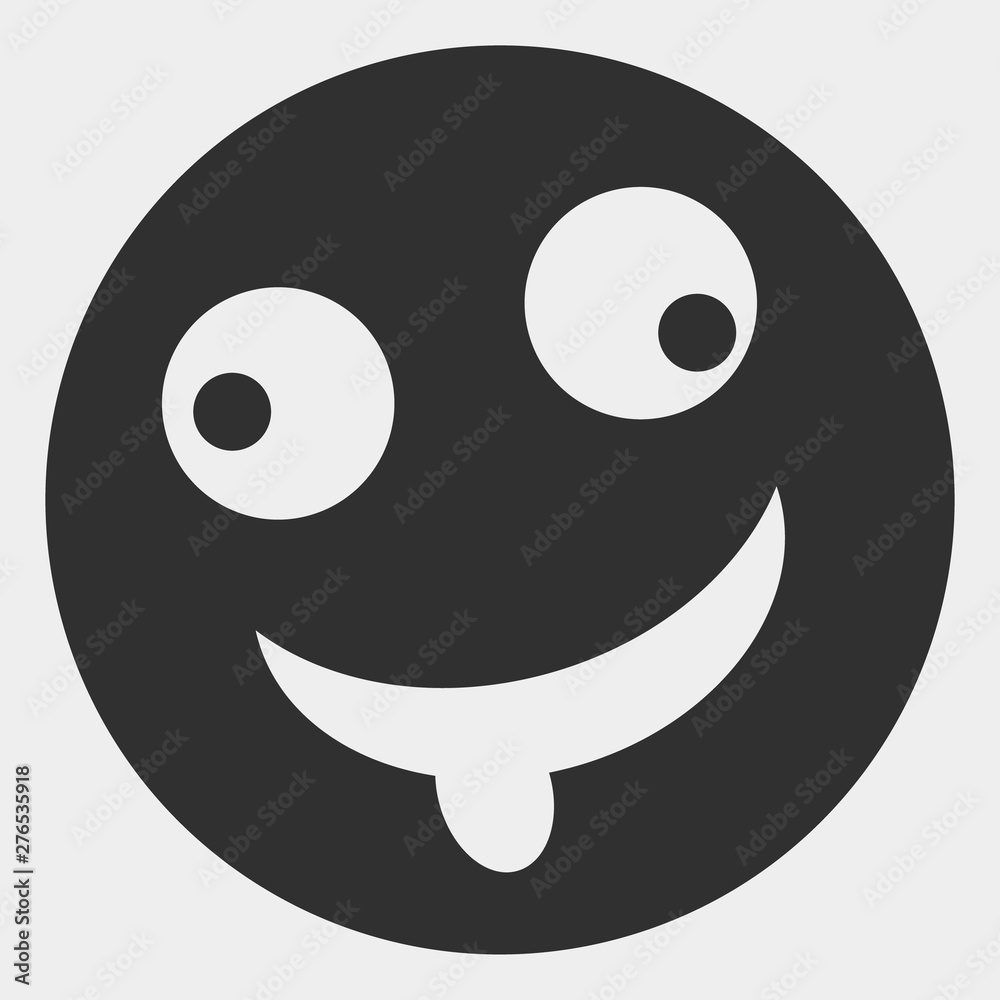 Idiot smiley raster pictogram. Illustration contains flat idiot smiley iconic symbol isolated on a white background. Idiot smiley raster pictogram. Illustration contains flat idiot smiley iconic symbol isolated on a white background.