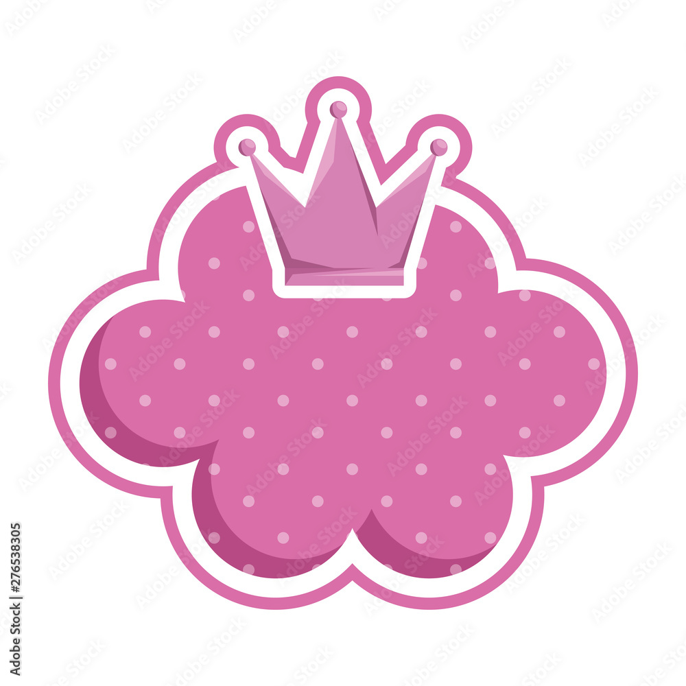 cute crown queen with cloud - obrazy, fototapety, plakaty 