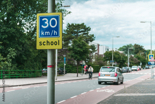 30 km zone, in the urban area, warning sign © David Peperkamp