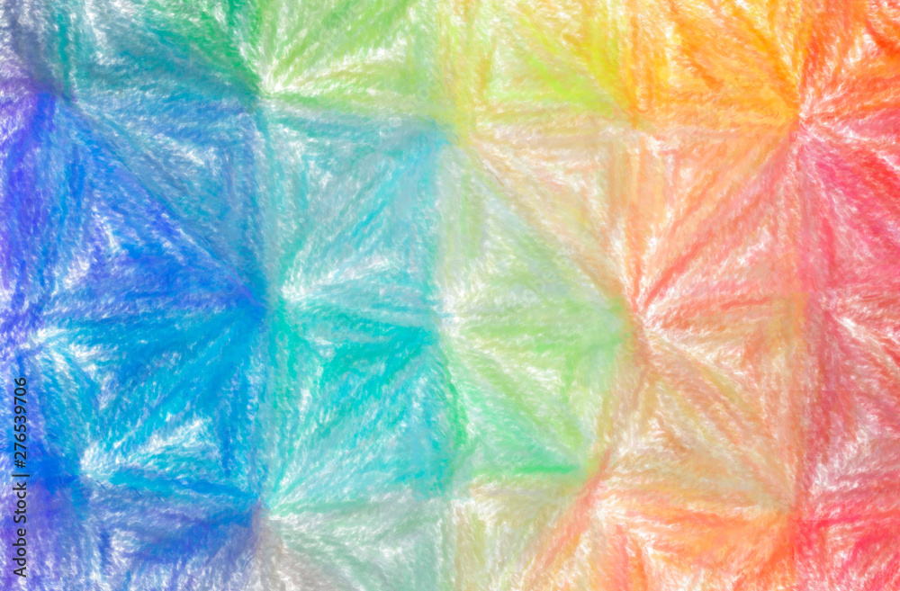 Obraz premium Abstract illustration of blue, red and yellow Wax Crayon with low coverage background