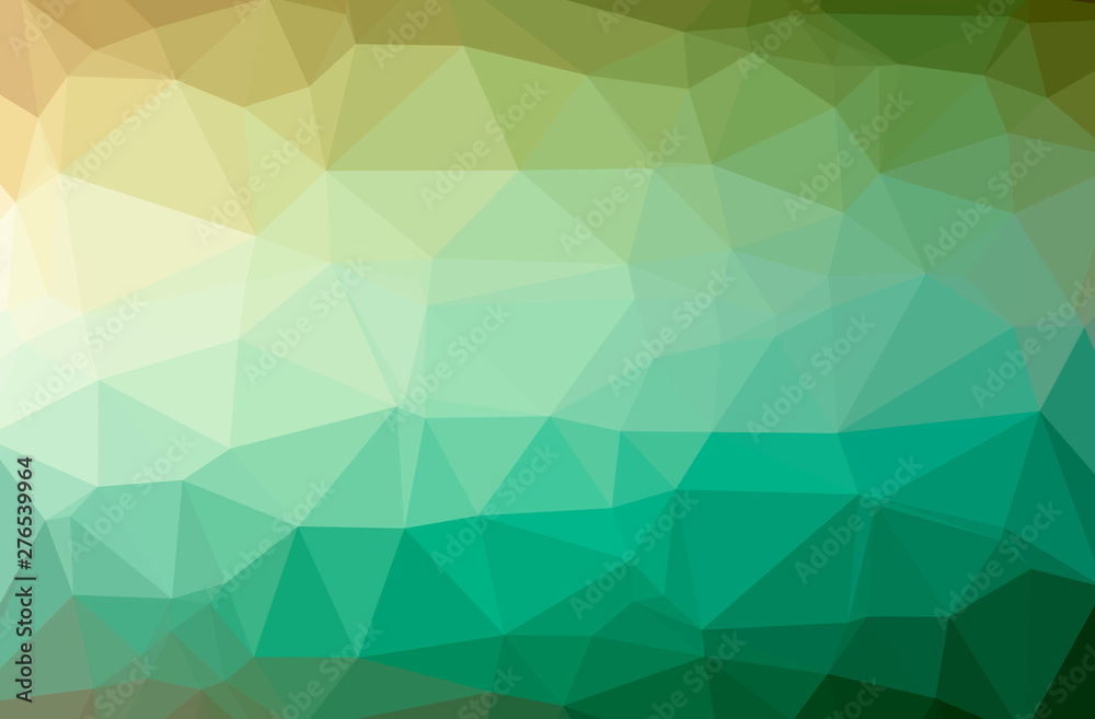 Illustration of abstract Green, Yellow horizontal low poly background. Beautiful polygon design pattern.