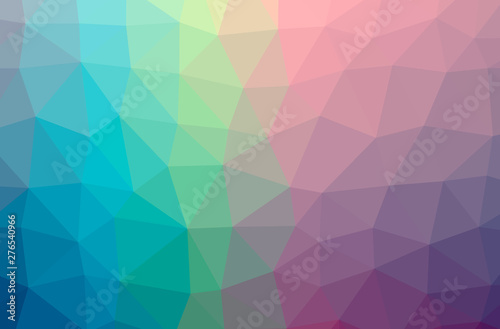 Illustration of abstract Blue, Red, Purple And Green horizontal low poly background. Beautiful polygon design pattern.