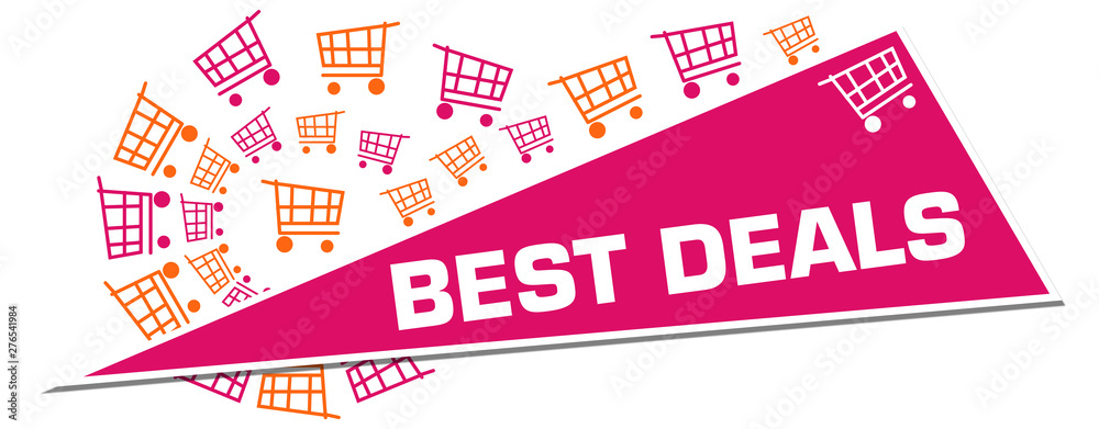 Best Deals Pink Orange Shopping Carts Triangle 