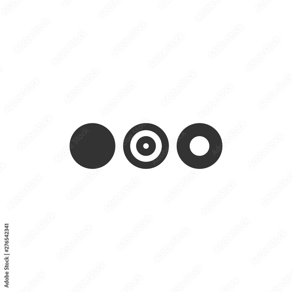 Three dots or marks of omission. Black flat icon of message or quote bubble. Isolated on white.
