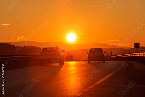 drive to sunset photo
