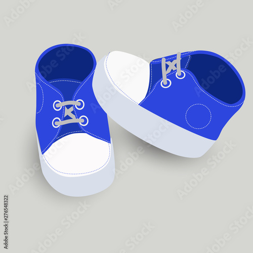 little baby blue boots or shoes vector illustration