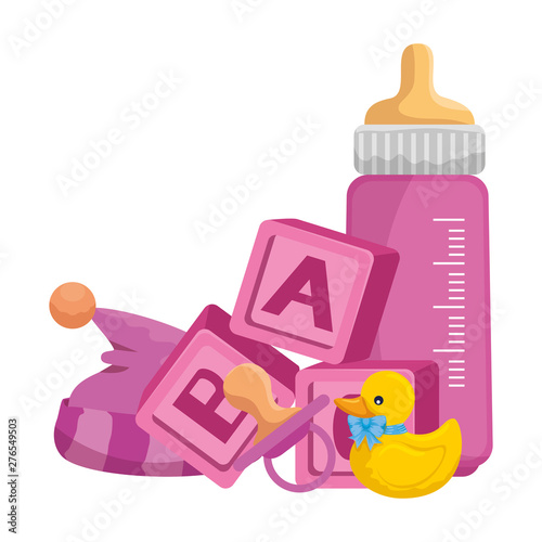baby milk bottle with toys