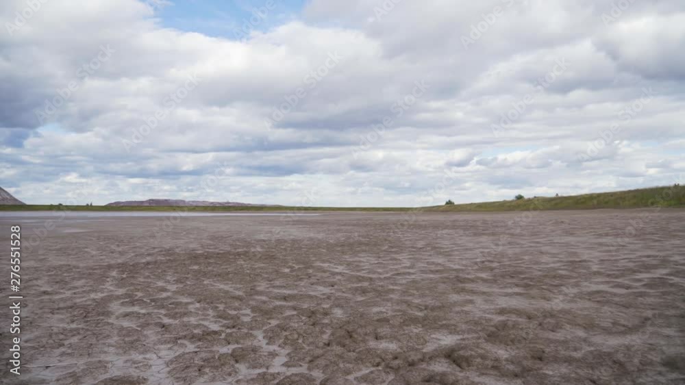 dry land near the waste heap. the world's largest Deposit of potassium salts. industrial production of potassium salt. artificial mound of waste rock.
