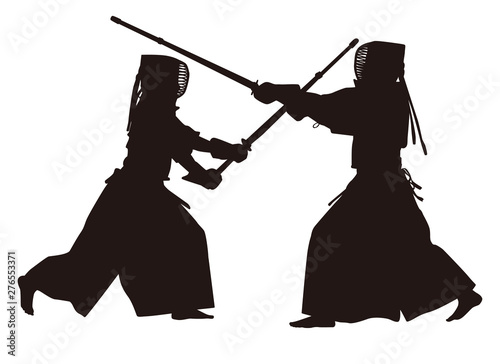 Silhouette Of Kendo Fighters