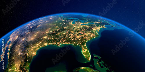 Obraz na plátne Detailed Earth at night