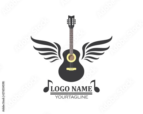 guitar icon logo vector illustration design