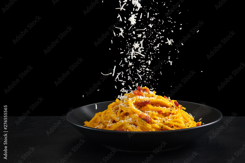   Italian food. Pasta Carbonara. - obrazy, fototapety, plakaty 