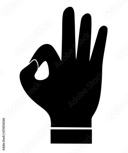 Vector image of a hand showing gesture okay