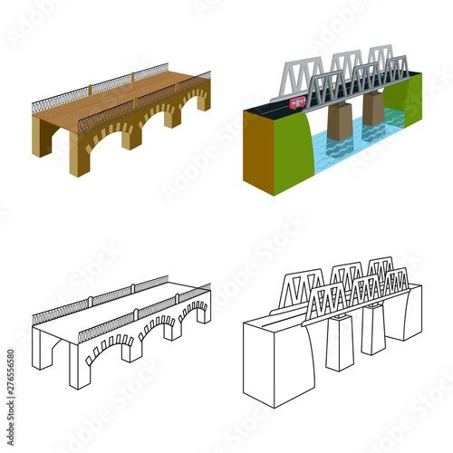 Isolated object of connection and design icon. Collection of connection and side vector icon for stock.