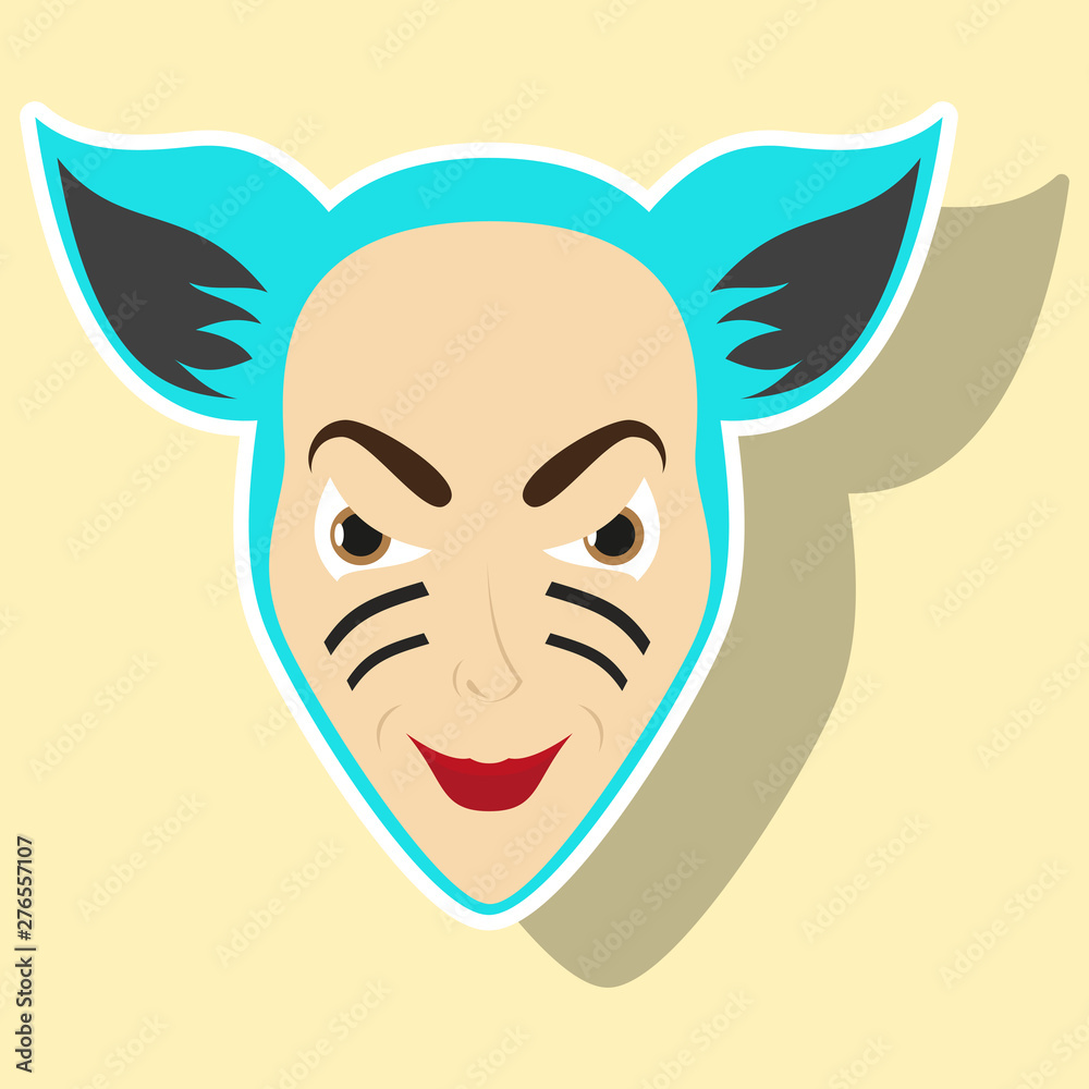 Superhero animal . Cartoon sticker illustration.