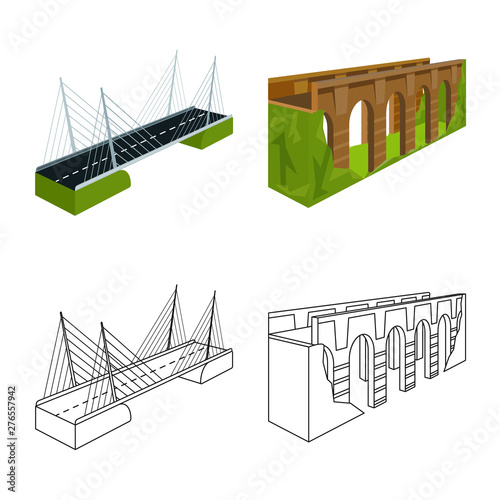 Vector illustration of connection and design icon. Collection of connection and side stock vector illustration.