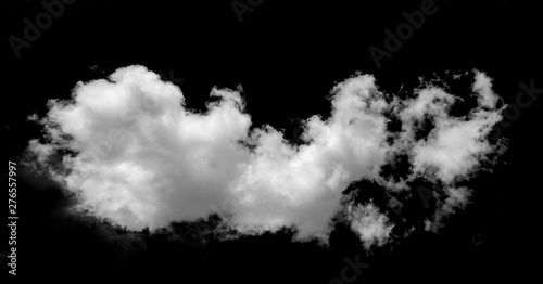 White curly cloud on a black isolated background for overlaying an image, a blank for design_