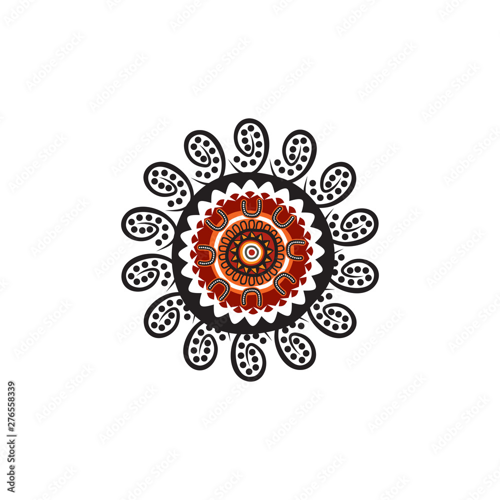 Aboriginal art dots painting icon logo design vector template Aboriginal art dots painting icon logo design vector template