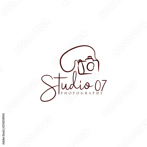 Hand drawn camera photography logo studio