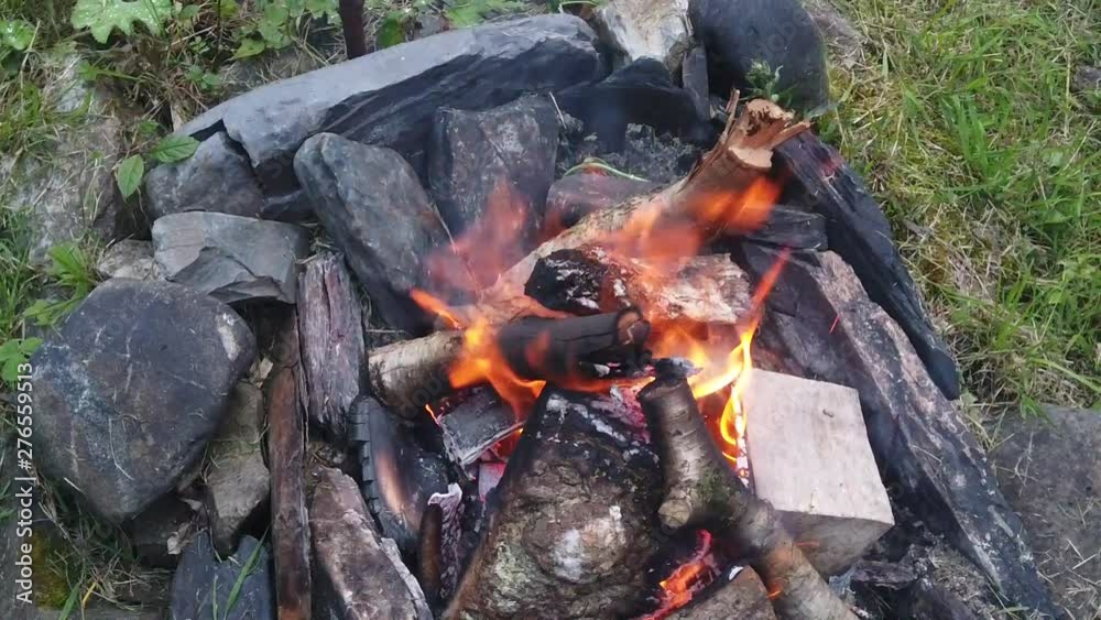 Slow motion of flames from an outdoor bonfire Slow motion of flames from an outdoor bonfire