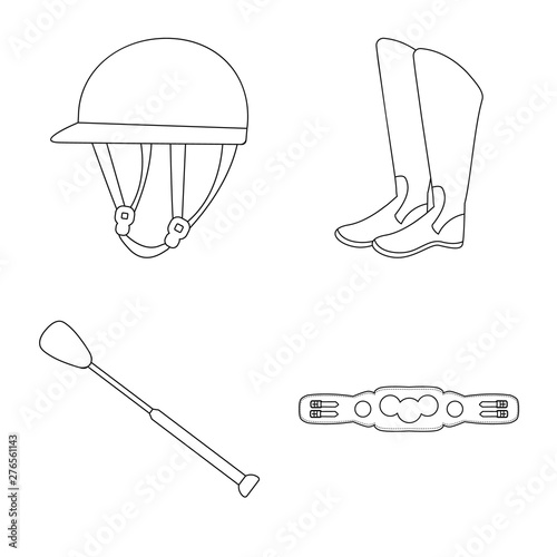 Vector illustration of horseback and equestrian sign. Set of horseback and horse stock vector illustration.