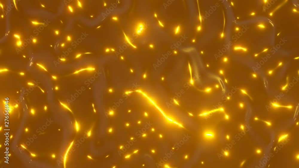 3D render gold abstract background.  Slowly flows in golden colors. Slow texture animation. 4K loop