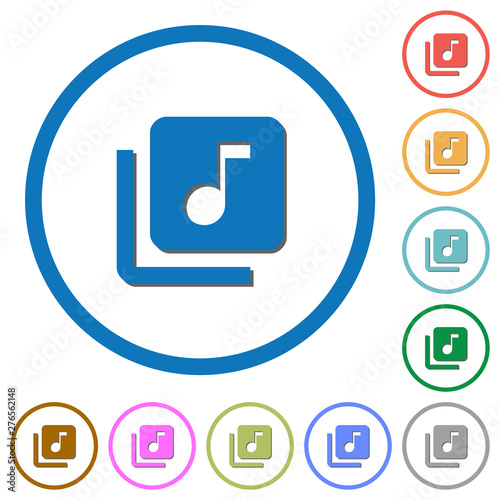 Free Download Music library icons with shadows and outlines - GFXLoad