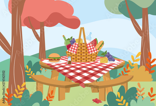 Picnic basket in forest design