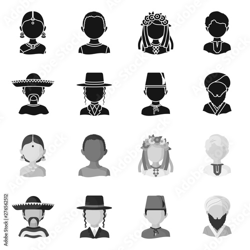 Isolated object of imitator and resident logo. Set of imitator and culture vector icon for stock.