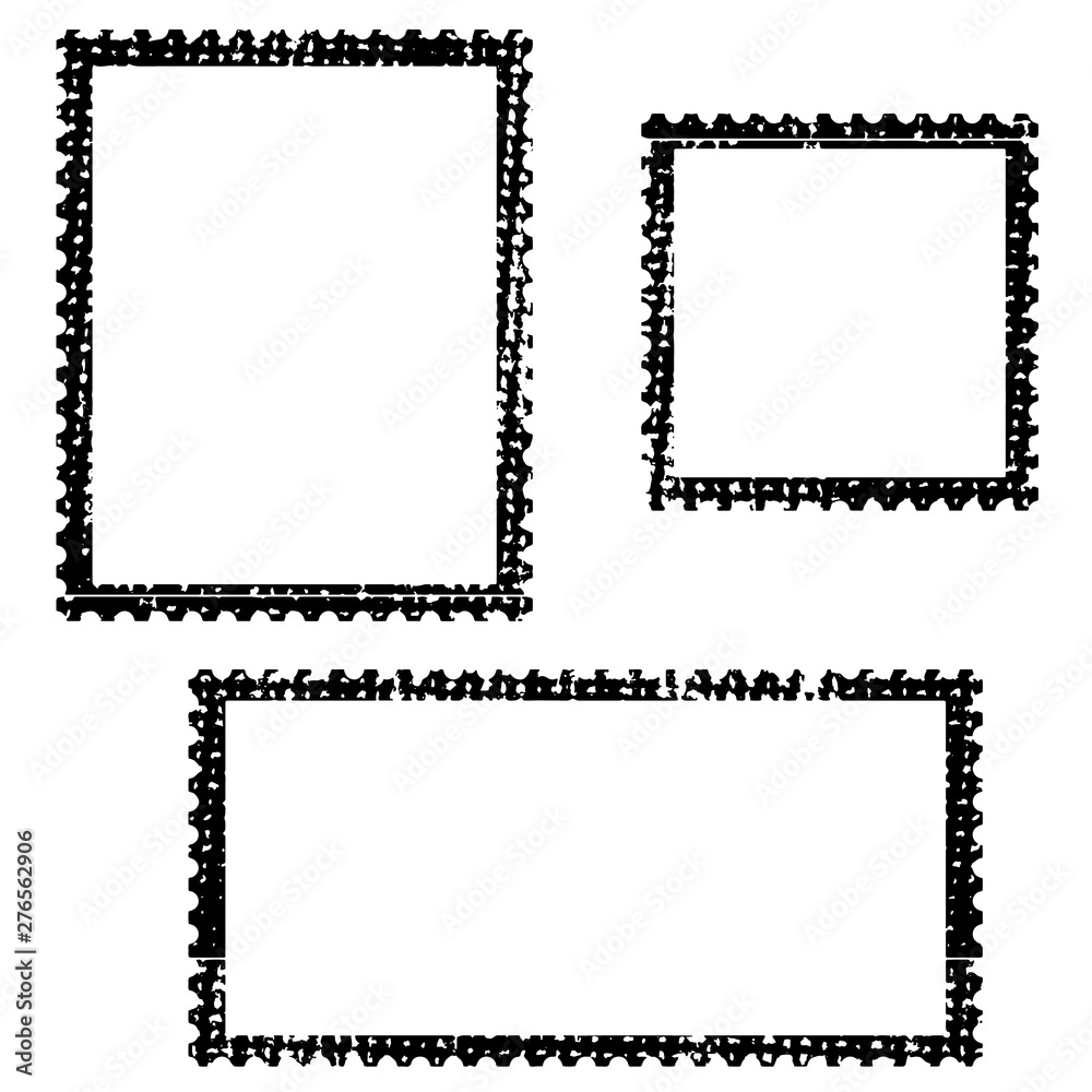 Blank postal stamps set.illustration vector