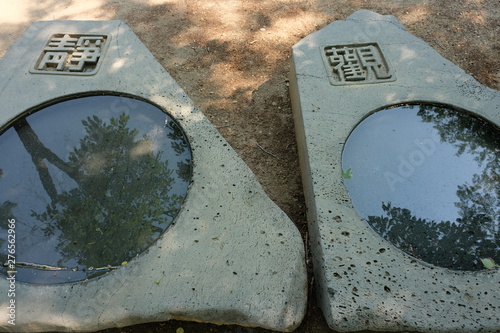 Photography Stones with interesting shapes and reflection from water