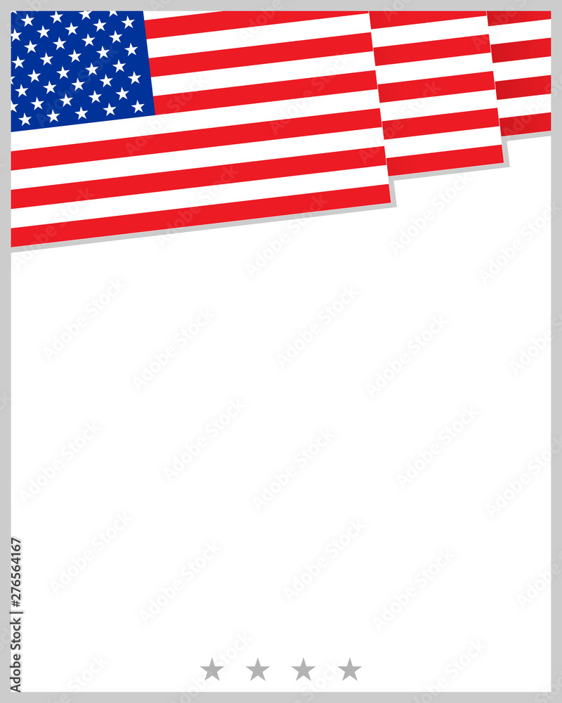 Fototapeta premium USA flag border frame with empty space for your text.