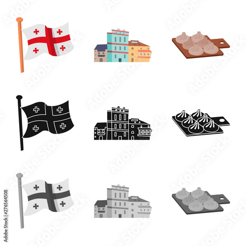 Isolated object of culture and sightseeing logo. Collection of culture and originality vector icon for stock.