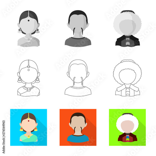 Isolated object of imitator and resident icon. Set of imitator and culture stock vector illustration.