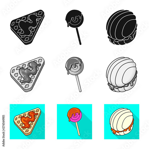 Vector design of confectionery and culinary icon. Set of confectionery and product stock vector illustration.