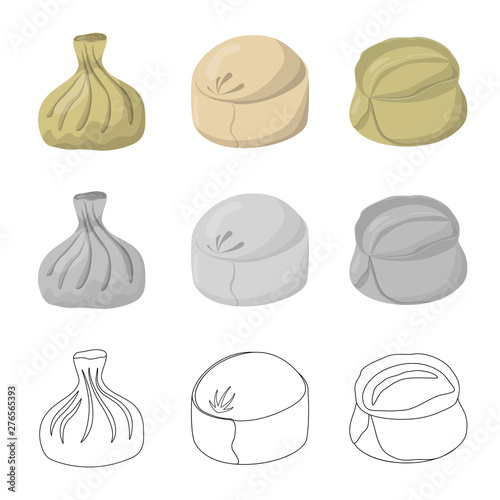 Isolated object of products and cooking symbol. Collection of products and appetizer stock symbol for web.
