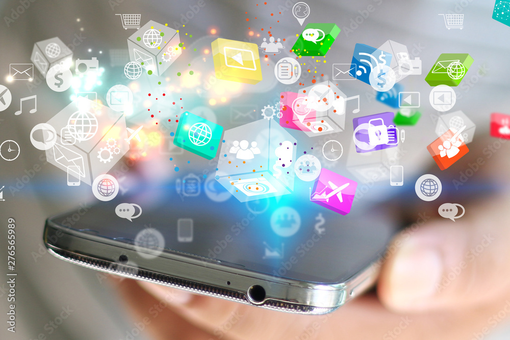 Hand using smartphone connecting, Social media concept. Hand using smartphone connecting, Social media concept.