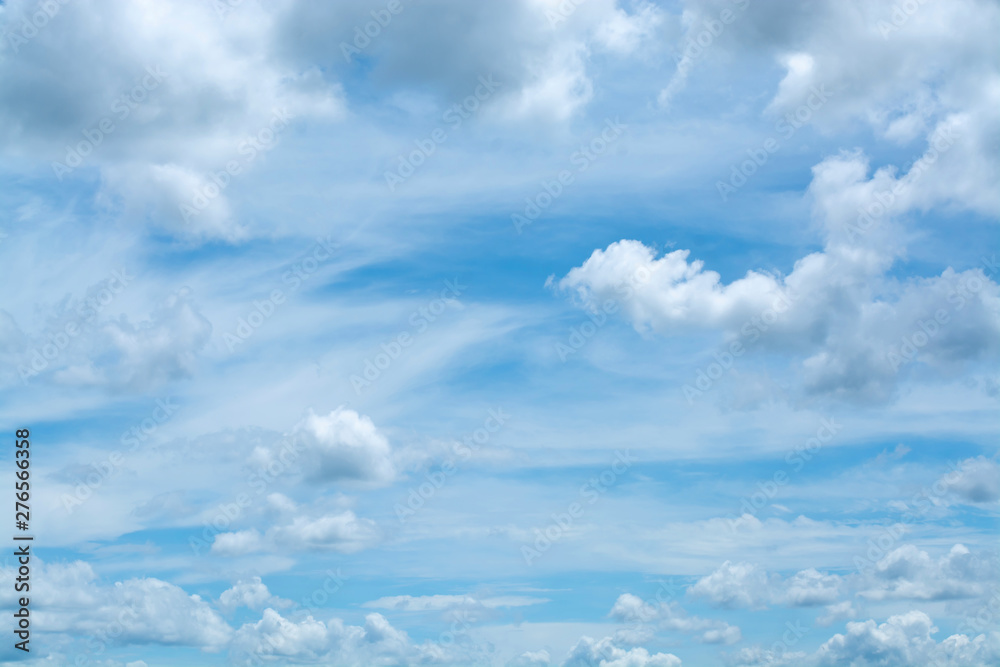 White clouds with beautiful blue background