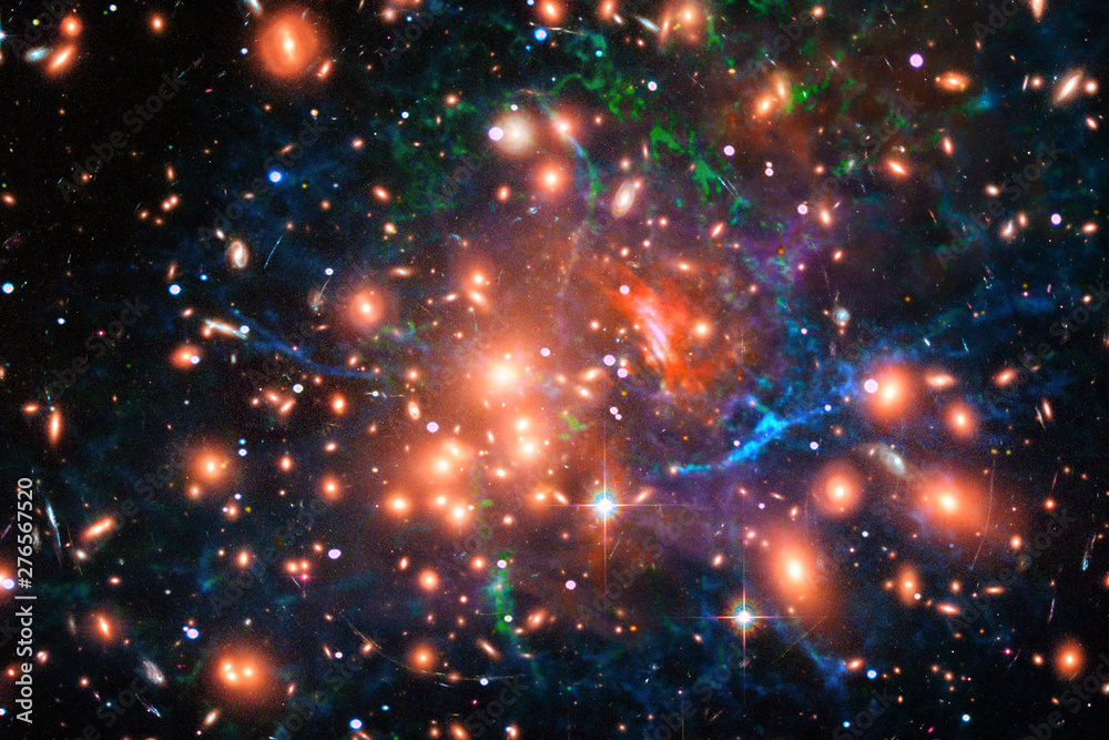 Obraz premium Starfield, galaxies and flares. The elements of this image furnished by NASA.