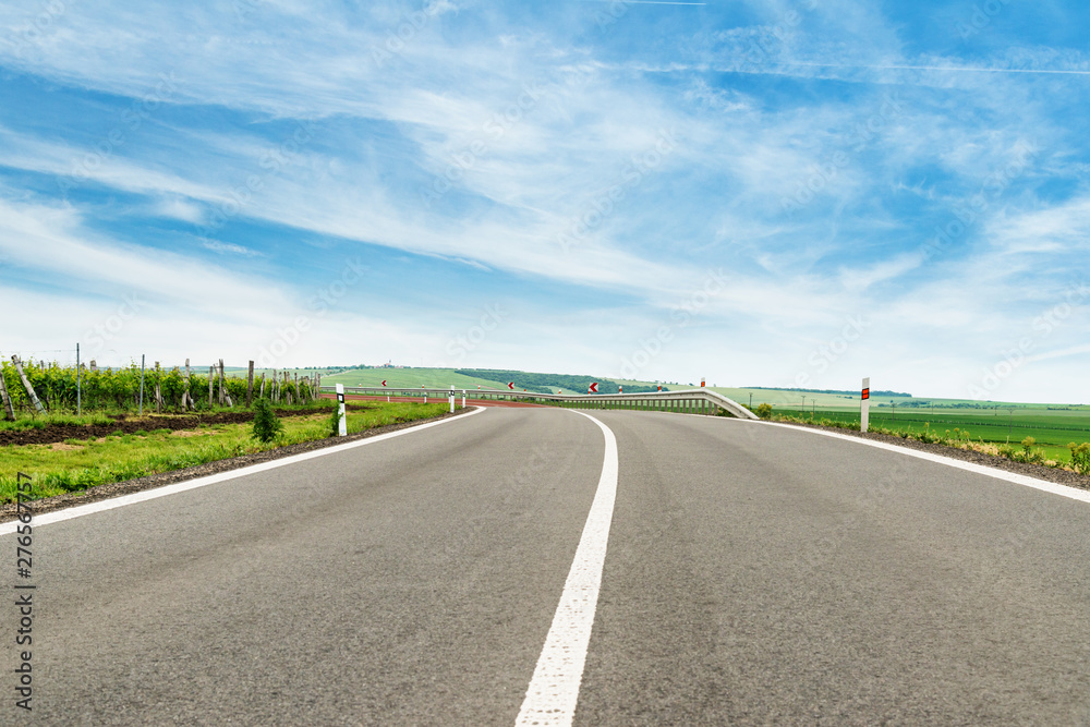 Fototapeta premium Road turn in countryside