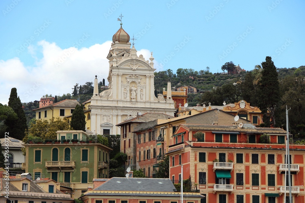Santa Margherita ligure, Italy. The church of S.Giacomo that dominat the italian city.