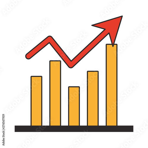 Statistics graph growing business symbol