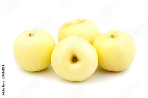 Golden apple fruit isolated on white background