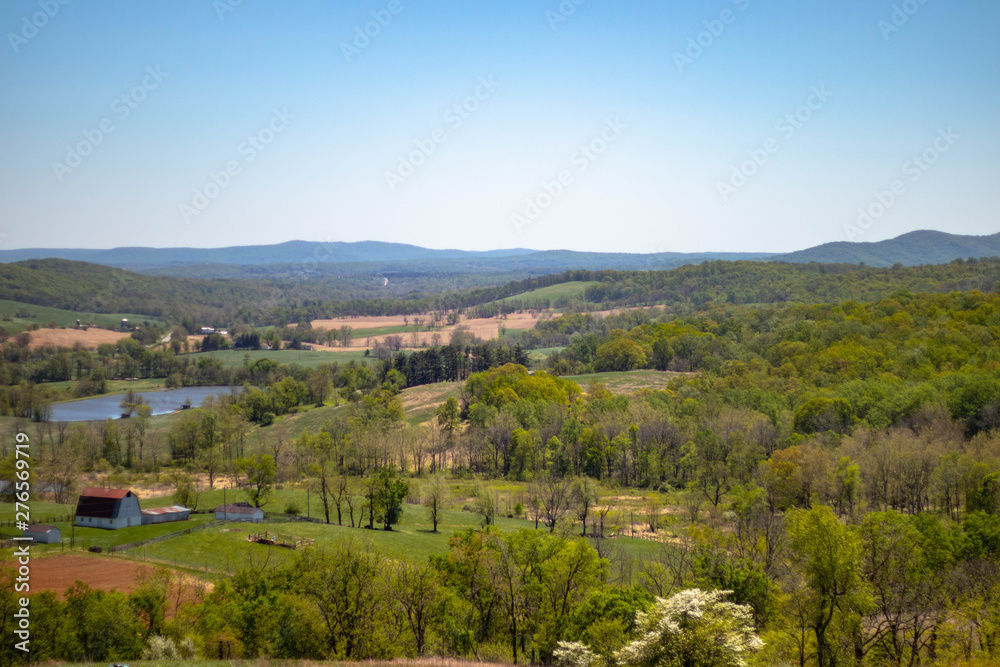 Scenic view of country Sky Meadows State Park, Virginia